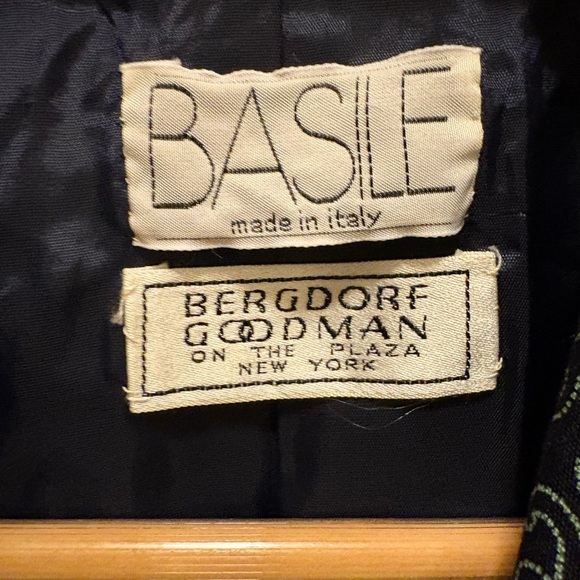 Basile for Bergdorf Goodman Vintage Men’s Suit Jacket 💯 Lana Wool Rare Pattern! - Picture 2 of 16
